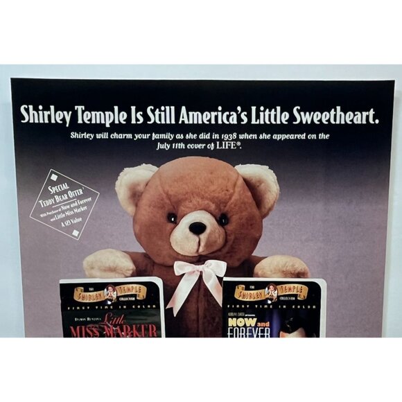 Shirley Temple VHS Release Print Ad Vintage 90s Little Miss Marker Now & Forever - Picture 4 of 5